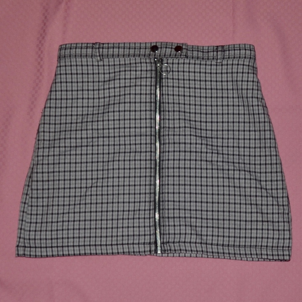 Wild Fable Plaid Lavender Zip Up Mini Skirt